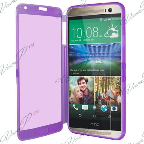 Coque Silicone Pour Htc One (M8) 5.0" Gel Livre Rabat - Violet
