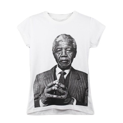 T-Shirt Nelson Mandela Madiba Black Power Femme Ceintré