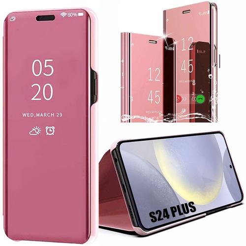 Coque Pour Samsung Galaxy S24 Plus / S24+, Clear View Protection Antichoc - Rose - Booling
