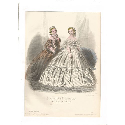 Gravure De Mode En Couleurs / Journal Des Demoiselles1861)