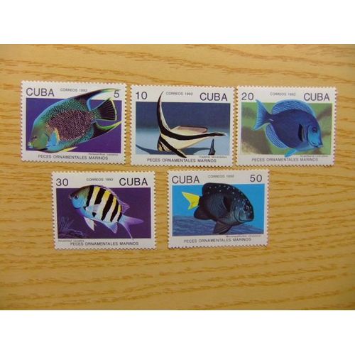 Timbre Cuba 1992 Faune Poissons De Mer Yvert Nº 3198 / 3202 ** Mnh