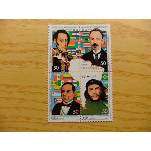 Timbre Cuba 1993 Personnages Célèbres Yvert N º 3325 - 3328 ** Mnh 