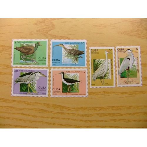 Timbre Cuba 1993 Faune Oiseaux Aquatiques Expo. Brasil 93 Yvert & Tellier N º 3307 - 3312 ** Mnh