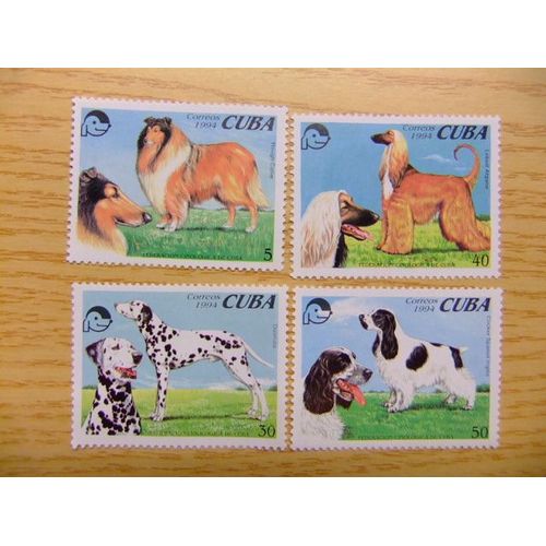 Timbre Cuba  1994 Federation Canine De Cuba Yvert Nº 3391/3395 ** Mnh 