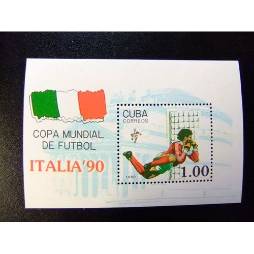 Timbre Cuba 1990  Italia 90 Yvert N º Bloc 117 ** 