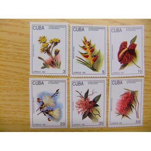 Timbre Cuba 1992 Flore Fleurs Du Jardin Botanique ( Cienfuegos ) Yvert & Tellier N º 3313 - 3318 ** Mn