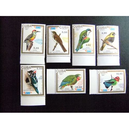 Timbre Cuba 1991 Oiseaux Autochtones Yvert Nº 3133 / 3139 ** Mnh