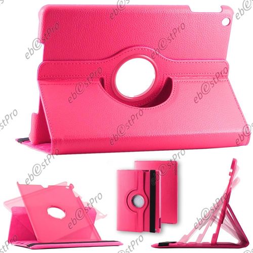 Ebeststar ® Housse Coque Etui Pu Cuir Rotatif Support Rotation 360° + Film Pour Apple Ipad Air / Ipad 5 / Ipad Air Wi-Fi, 3g, Couleur Rose