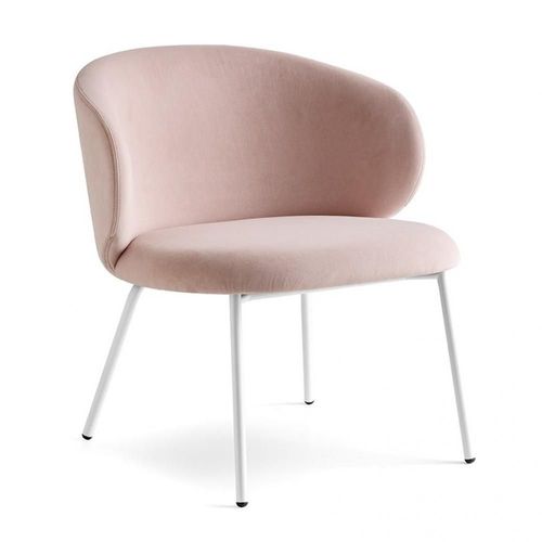 Fauteuil Tuka Structure Métal Tissu Rose