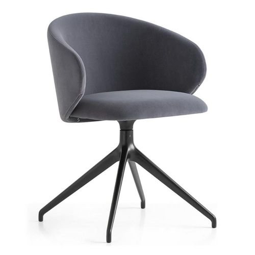 Chaise Bureau Pivotant Tuka 180 Structure Aluminium Assise Rembourré Gris