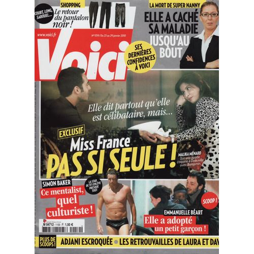 Voici / 23-01-2010 N°1159 : Emmanuelle Béart (2p) Lindsay Lohan / Aurélien Wiik (2p) Simon Baker (1p