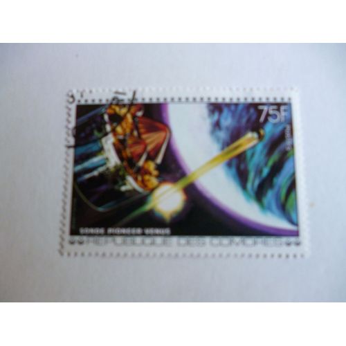Timbre "Comores:Sonde Pioneer Vers Venus".
