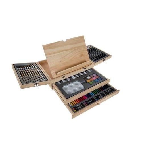 Ensemble Peinture Et Dessin, Kit En Bois, 83 Pièces, 26,5x11x35 Cm, Kruzzel