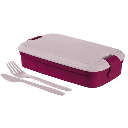 Boîte Alimentaire/Casserole, Plastique, Hermétique, Avec Couverts, Violet, 1,3 L, 23x13x7 Cm, Curver