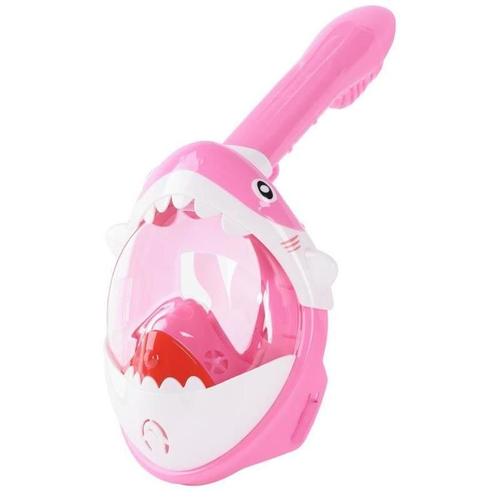 Masque De Snorkeling Avec Tube Pour Enfant, Modèle Requin, Rose