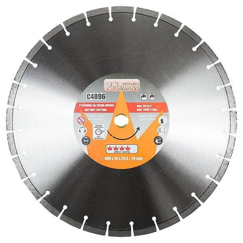 Disque diamanté, béton, coupe humide et sèche, 400 mm/25,4 mm, Richmann Exclusive