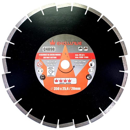 Disque diamanté, asphalte, coupe humide et sèche, 350 mm/25,4 mm, Richmann Exclusive