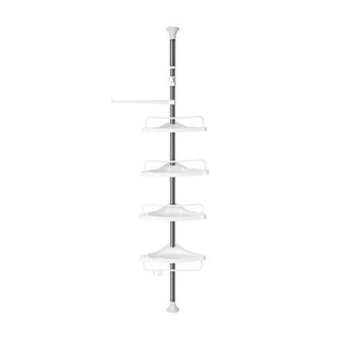 Étagère salle de bain/douche, Vasagle, réglable, acier, 4 étagères, suspension, 95-300 cm