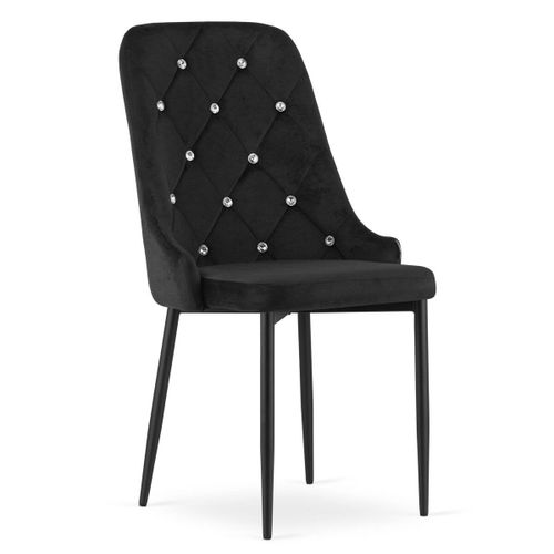 Chaise De Style Scandinave, Artool, Amore, Velours, Métal, Noir, 48x56x93 Cm