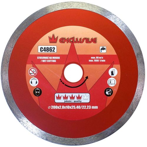 Disque diamanté, plaques céramiques, coupe humide, 200 mm/25,4 mm, Richmann Exclusive