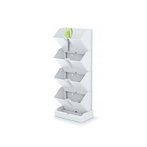 Pots De Fleurs Décoratifs, Modulables, Blanc, 4x1 L, Lot De 4, 19,5x11,4x47,5 Cm, Mini Cascade