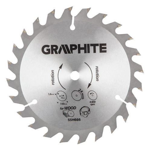 Disque circulaire Vidia, 24 dents, 150 mm, Graphite