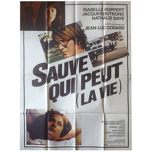 Sauve Qui Peut (La Vie) - Véritable Affiche De Cinéma Pliée - Format 120x160 Cm - De Jean Luc Godard Avec Isabelle Huppert, Jacques Dutronc, Nathalie Baye, Cecile Tanner, Fred Personne - 1980