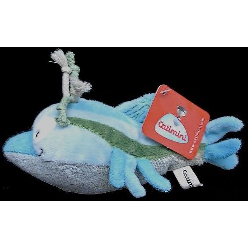 Doudou Peluche Poisson Baleine Catimini Bleu Vert 