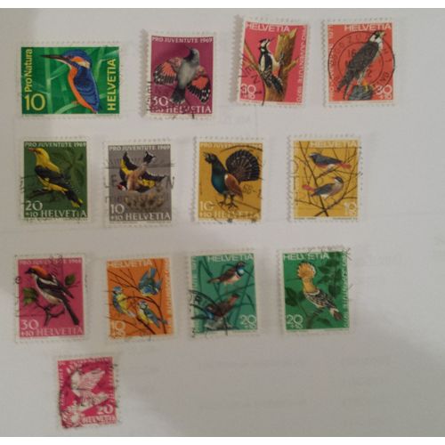 Collection 100 Timbres Oblitérés Thème Oiseaux