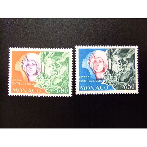 Timbre Monaco 1973 Lutte Contre La Drogue Yvert & Tellier Nº 931 / 932 ** Mnh 