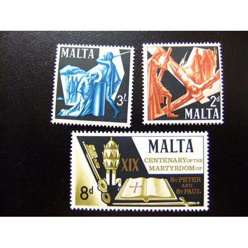 Timbre Malte - Saint Pierre Et Saint Paul Yvert & Tellier Nº 355 / 357 ** Mnh 