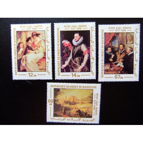 Timbre Mauritanie 1978 Tableaux De Peter Paul Rubens Yvert & Tellier Nº 382 / 385 ** Mnh 