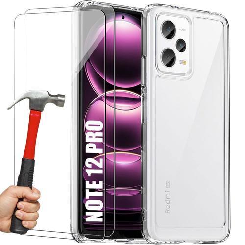 Hqselection® Coque Pour Xiaomi Redmi Note 12 Pro 5g / Poco X5 Pro 5g (Non Note 12 Pro 4g) Transparente Tpu Souple + 2 Verre Trempé Anti Rayures - Ultra Résistant Dureté 9h