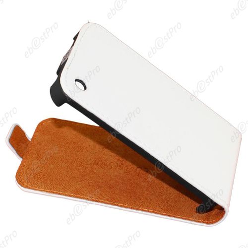 Ebeststar ® Housse Coque Etui En Pu Cuir À Rabat Ultra Fine (Slim Case) Pour Apple Iphone 3gs / 3g, Couleur Blanc