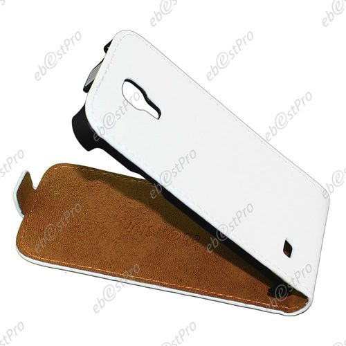 Ebeststar ® Housse Coque Etui En Pu Cuir À Rabat Ultra Fine (Slim Case) Pour Samsung Galaxy S4 Mini Gt-I9190 / I9192 / I9195, Couleur Blanc