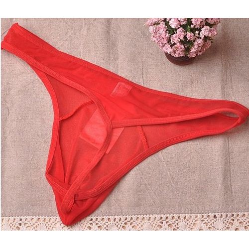 String Transparent Rouge Noir Sexy Homme Red Black Thong Erotique Underwear Man