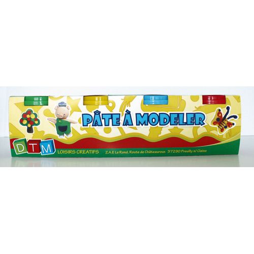 4 Pâtes À Modeler : Vert Jaune Bleu Rouge - Dtm