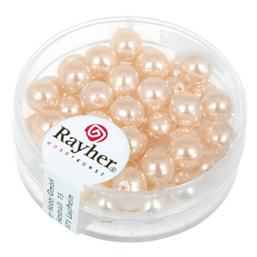 Perle Verre - Rose Poudre - Renaissance - 6 Mm - 45 Pièc. - Rayher