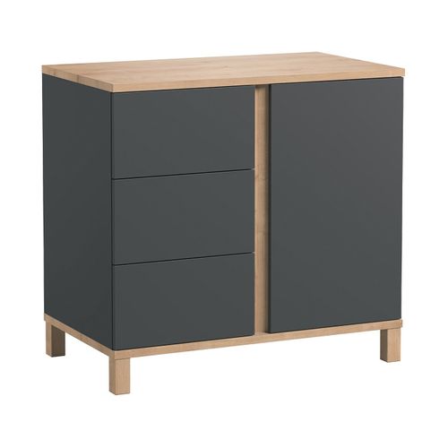 Commode 3 Tiroirs Et 1 Porte - L90 Cm
