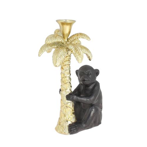 Chandelier palmier dor¿ avec singe noir h19cm