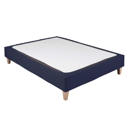 Cache Sommier Coton Jersey Bleu Marine 140x190