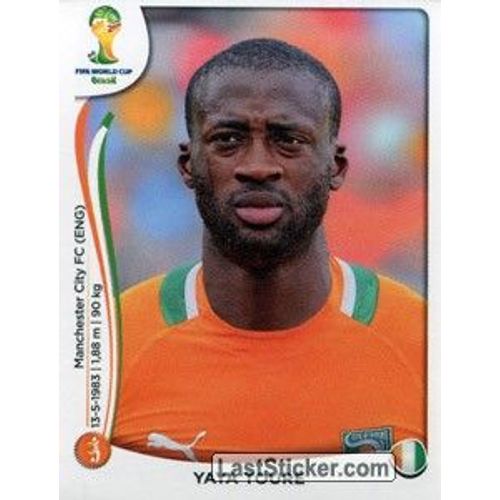 Image Panini 2014 Fifa World Cup Brésil N°231 Yaya Touré -Côte D'ivoire-