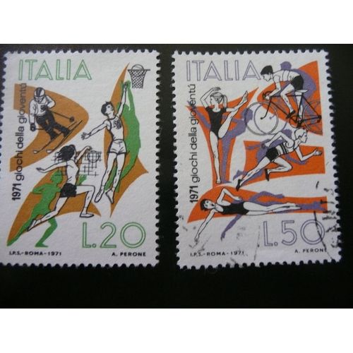 2 Timbres Italie N°1078/1079