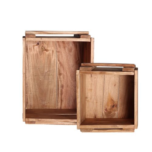 Caisse En Bois De Mahogany Marron, 49x35x27 Cm