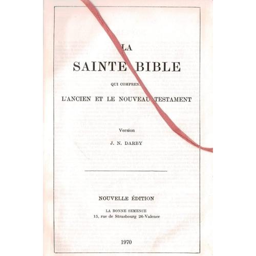 La Sainte Bible  ./°\.  Version J.N. Darby .. Edition 1970