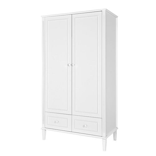 Armoire 2 Portes 2 Tiroirs Blanc
