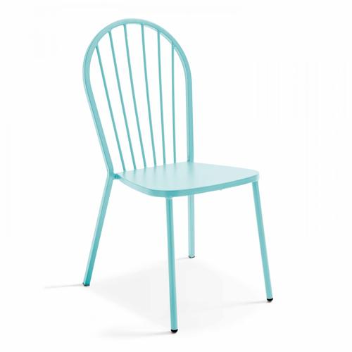 Chaise Bistrot De Jardin En M¿Tal Turquoise