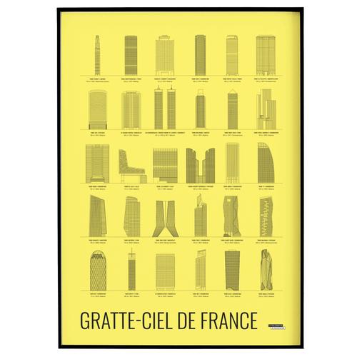 Affiche d'art gratte-ciel de France 50 X 70 cm