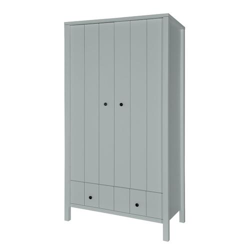 Armoire 2 Portes 2 Tiroirs Gris