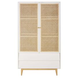Armoire 2 Portes 2 Tiroirs Cannage En Rotin